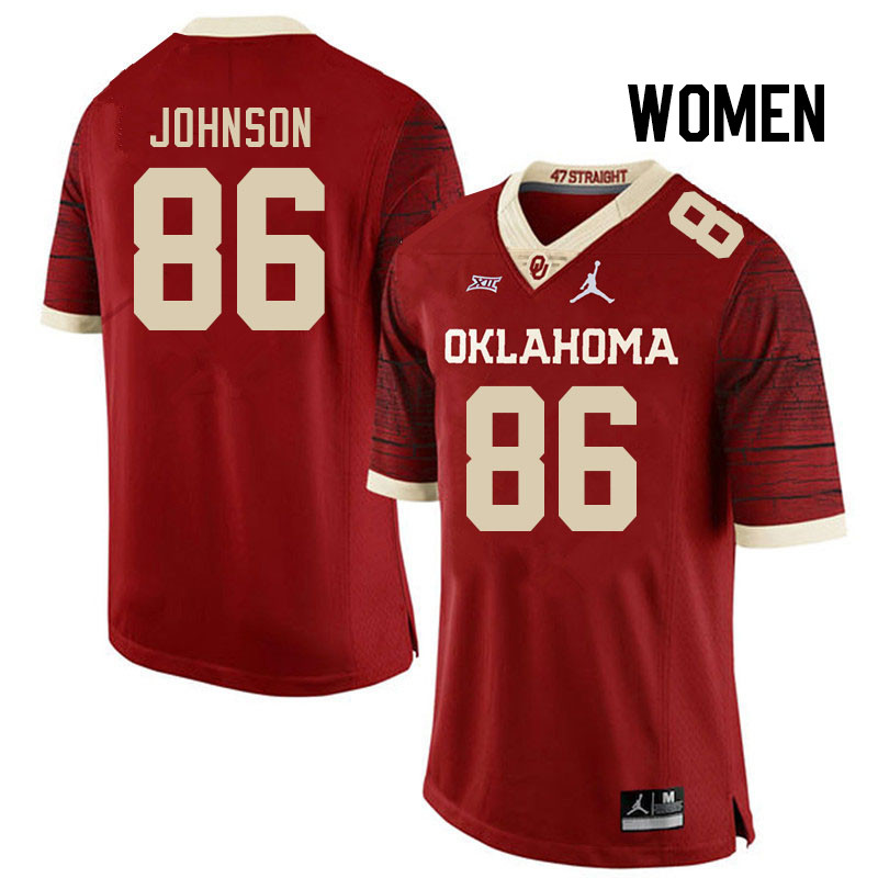 Women #86 Cody Johnson Oklahoma Sooners College Football Jerseys Stitched-Retro